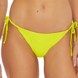 Trina Turk 'Sway' Palm Tree-Jacquard Side-Tie Bikini Bottom, Lemongrass